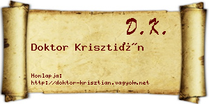 Doktor Krisztián névjegykártya